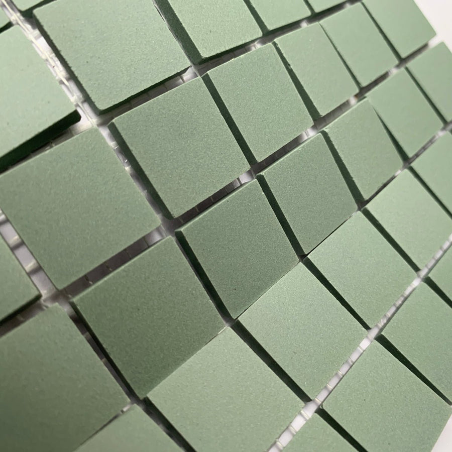 Winckelmans Vert Pale – pastilhas de mosaico mates de 20x20 mm sobre rede
